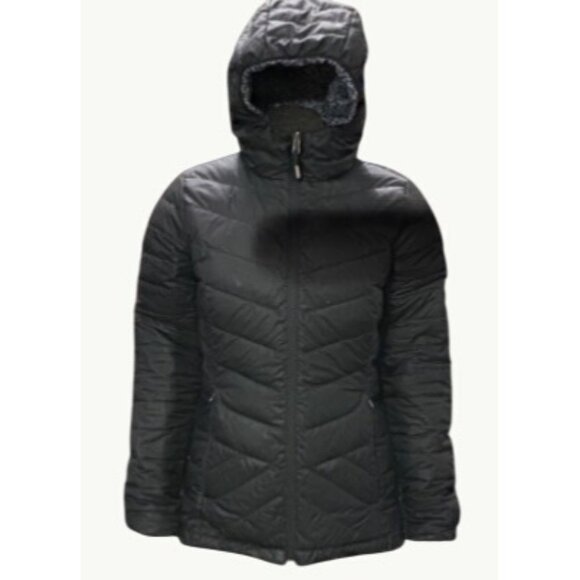 CCC Lole Reversible Hooded Puffer Jacket Black Gray Full Front Zipper - Picture 2 of 8